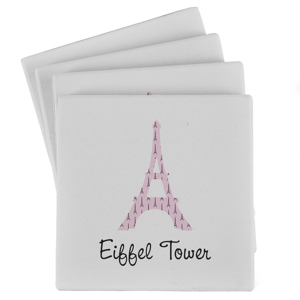Custom Eiffel Tower Absorbent Stone Coasters - Set of 4 (Personalized)