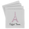 Eiffel Tower Set of 4 Sandstone Coasters - Front View