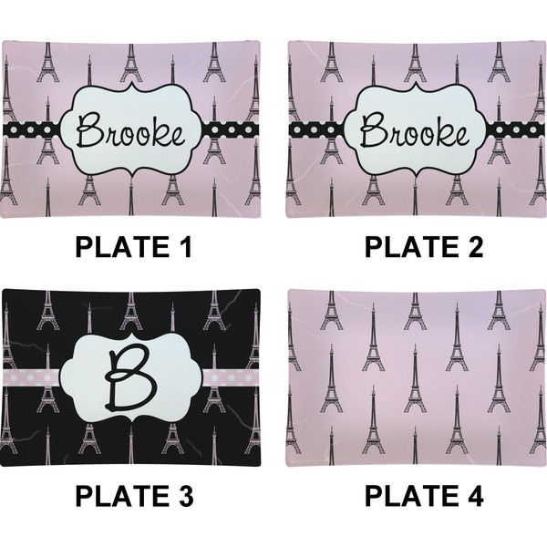 Eiffel Tower Set of Rectangular Appetizer / Dessert Plates (Approval)