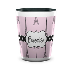 Eiffel Tower Ceramic Shot Glass - 1.5 oz - Two Tone - Set of 4 (Personalized)