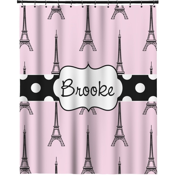 Custom Eiffel Tower Extra Long Shower Curtain - 70"x84" (Personalized)