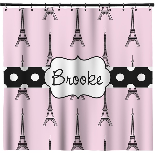 Custom Eiffel Tower Shower Curtain - 71" x 74" (Personalized)