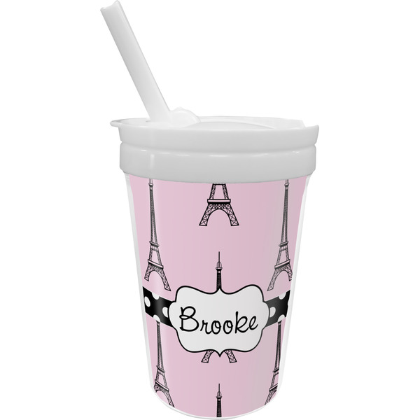 Custom Eiffel Tower Sippy Cup with Straw (Personalized)