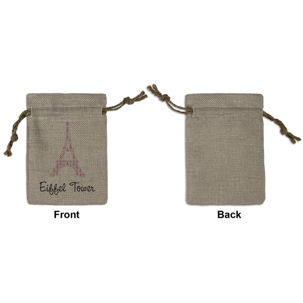 Eiffel Tower Small Burlap Gift Bag - Front Approval