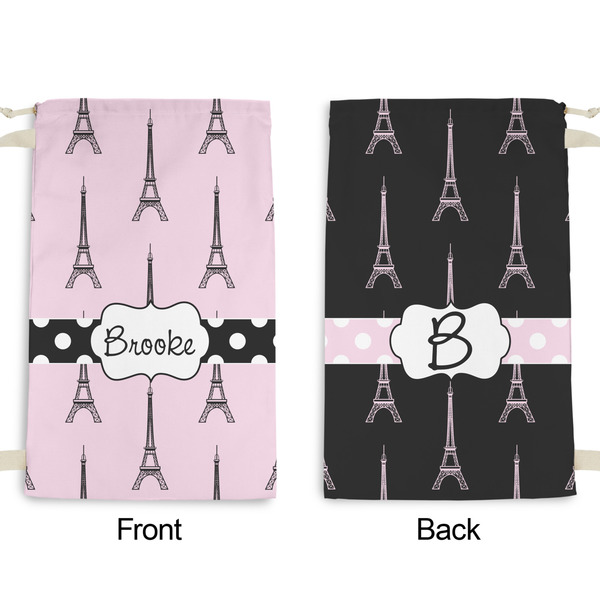 Eiffel Tower Small Laundry Bag - Front & Back View