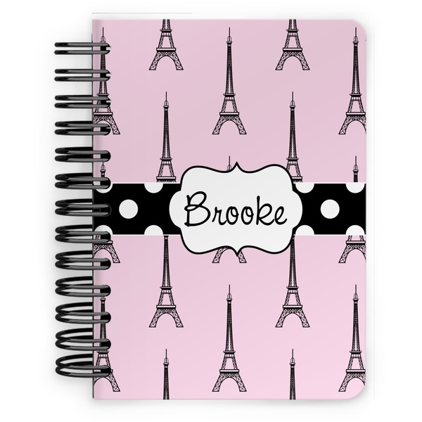 Custom Eiffel Tower Spiral Notebook - 5x7 w/ Name or Text