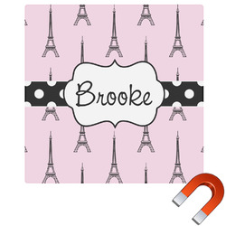 Eiffel Tower Square Car Magnet - 6" (Personalized)
