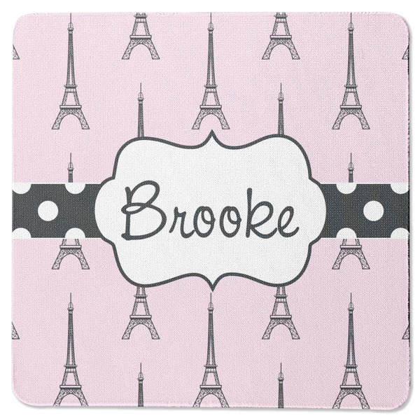 Custom Eiffel Tower Square Rubber Backed Coaster (Personalized)