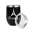 Eiffel Tower Stainless Wine Tumblers - Black - Double Sided - Alt View