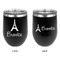 Eiffel Tower Stainless Wine Tumblers - Black - Double Sided - Approval
