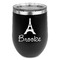 Eiffel Tower Stainless Wine Tumblers - Black - Double Sided - Front