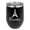 Eiffel Tower Stemless Stainless Steel Wine Tumbler - Black - Double Sided (Personalized)