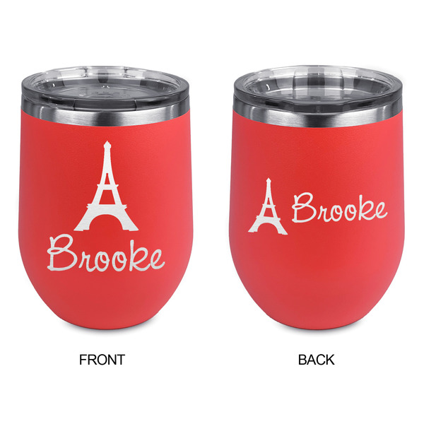 Eiffel Tower Stainless Wine Tumblers - Coral - Double Sided - Approval
