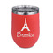 Eiffel Tower Stainless Wine Tumblers - Coral - Single Sided - Front