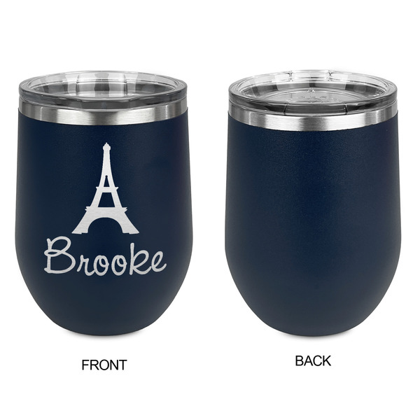 Eiffel Tower Stainless Wine Tumblers - Navy - Single Sided - Approval