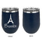 Eiffel Tower Stainless Wine Tumblers - Navy - Single Sided - Approval