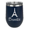 Eiffel Tower Stainless Wine Tumblers - Navy - Single Sided - Front
