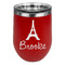 Eiffel Tower Stainless Wine Tumblers - Red - Double Sided - Front