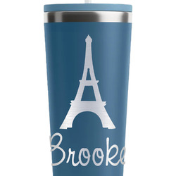 Eiffel Tower RTIC Everyday Tumbler with Straw - 28oz - Steel Blue - Double-Sided (Personalized)