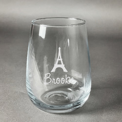 Eiffel Tower Stemless Wine Glass (Single) (Personalized)