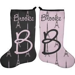 Eiffel Tower Holiday Stocking - Double-Sided - Neoprene (Personalized)
