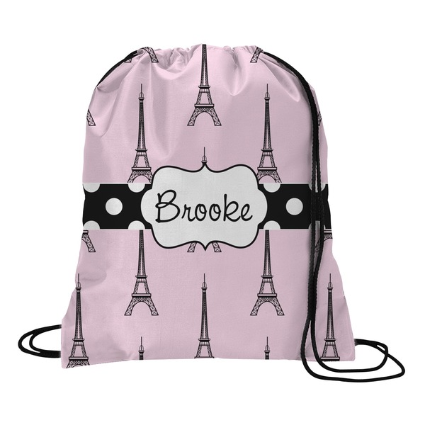 Custom Eiffel Tower Drawstring Backpack - Large (Personalized)