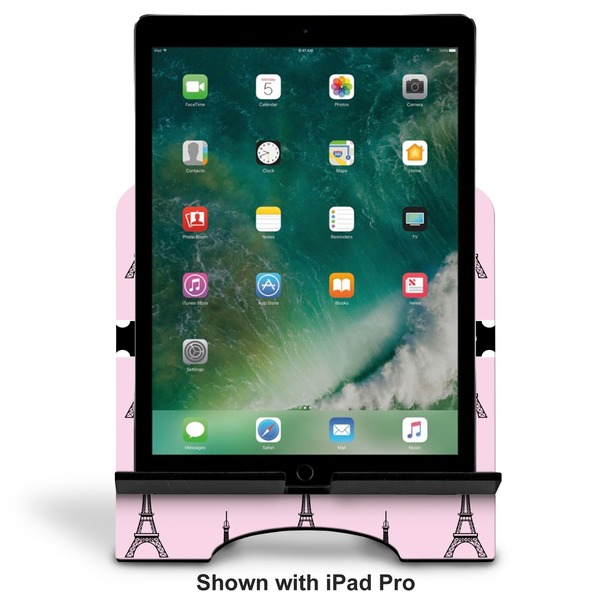 Eiffel Tower Stylized Tablet Stand - Front with ipad