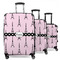 Eiffel Tower 3 Piece Luggage Set - 20" Carry On, 24" Medium Checked, 28" Large Checked (Personalized)