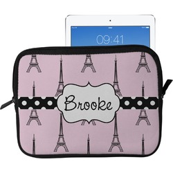 Eiffel Tower Tablet Case / Sleeve - Large (Personalized)