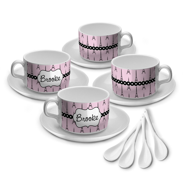 Custom Eiffel Tower Tea Cup - Set of 4 (Personalized)
