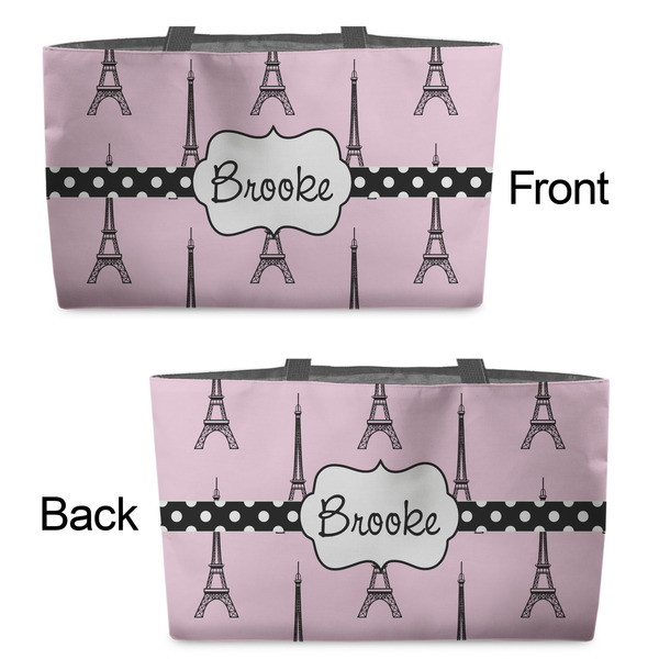Eiffel Tower Tote w/Black Handles - Front & Back Views