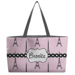 Eiffel Tower Beach Totes Bag - w/ Black Handles (Personalized)