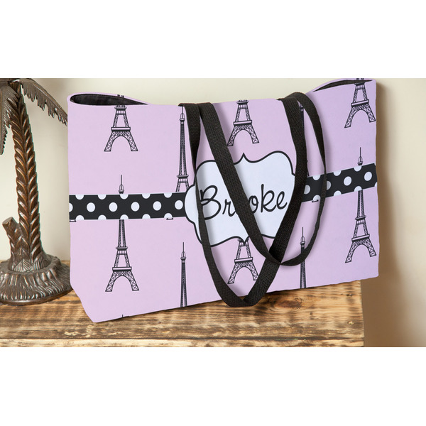 Eiffel Tower Tote w/Black Handles - Lifestyle View