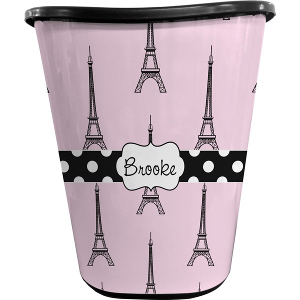 Custom Eiffel Tower Waste Basket - Single Sided (Black) (Personalized)