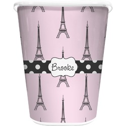 Eiffel Tower Waste Basket - Single Sided (White) (Personalized)
