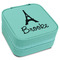 Eiffel Tower Travel Jewelry Boxes - Leatherette - Teal - Angled View