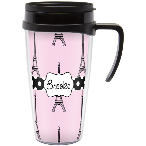 Custom Eiffel Tower Acrylic Travel Mug with Handle (Personalized)