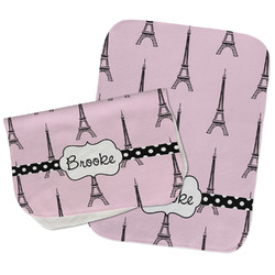 Eiffel Tower Burp Cloths - Fleece - Set of 2 w/ Name or Text