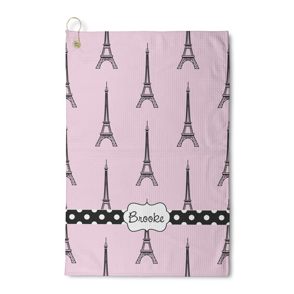 Custom Eiffel Tower Waffle Weave Golf Towel (Personalized)