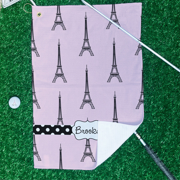 Eiffel Tower Waffle Weave Golf Towel - In Context