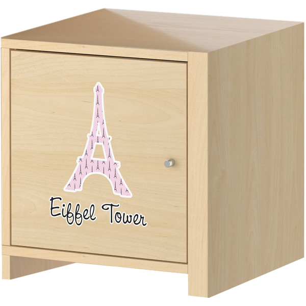 Eiffel Tower Wall Graphic on Wooden Cabinet