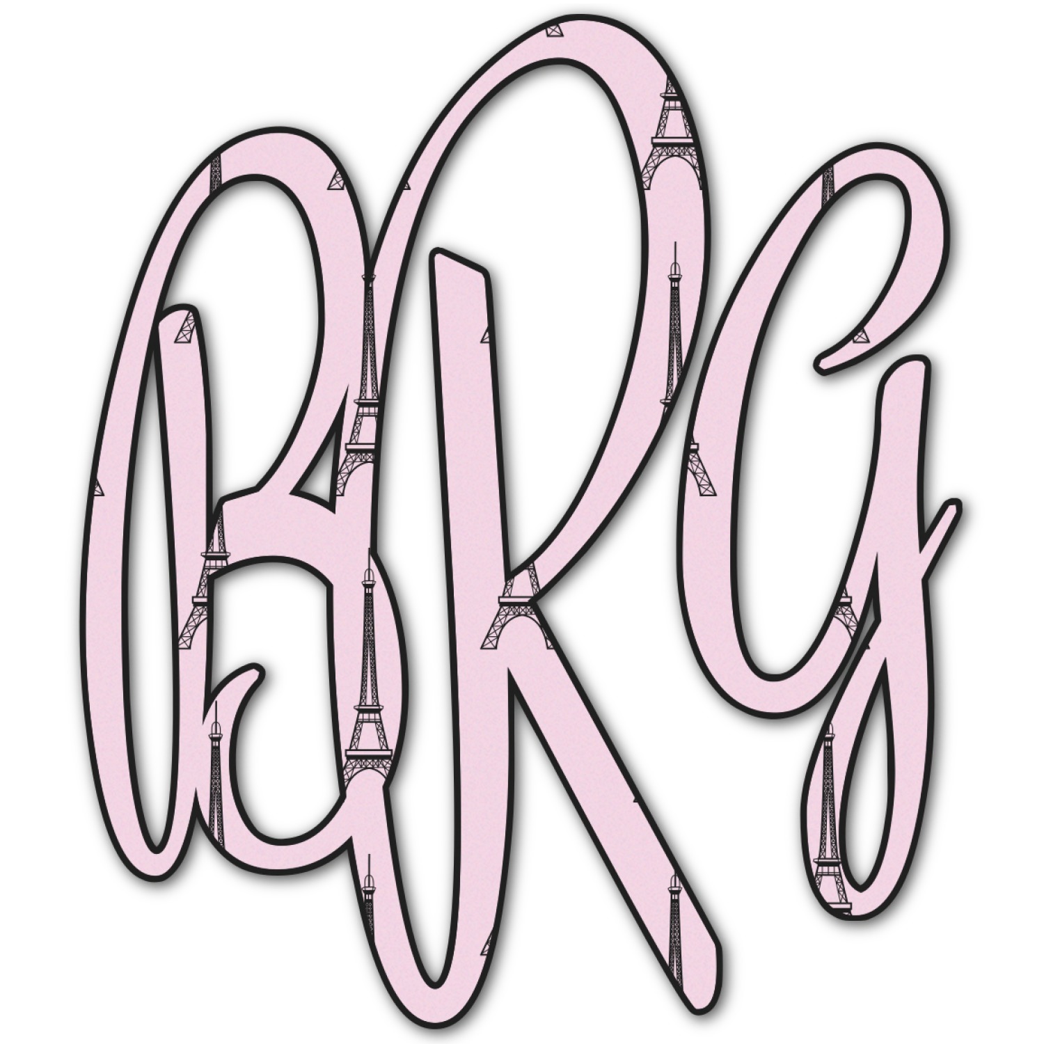 Custom Eiffel Tower Monogram Decal Large (Personalized) YouCustomizeIt