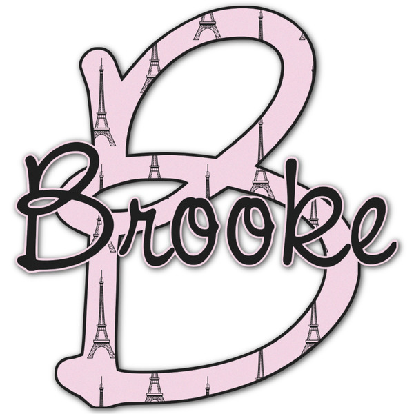 Custom Eiffel Tower Name & Initial Decal - Up to 12"x12" (Personalized)