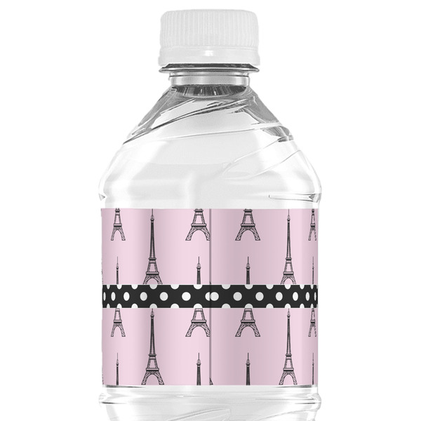 Eiffel Tower Water Bottle Label - Back View