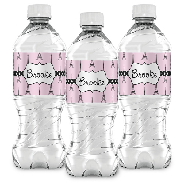 Eiffel Tower Water Bottle Labels - Front View