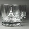 Eiffel Tower Whiskey Glasses Set of 4 - Engraved Front