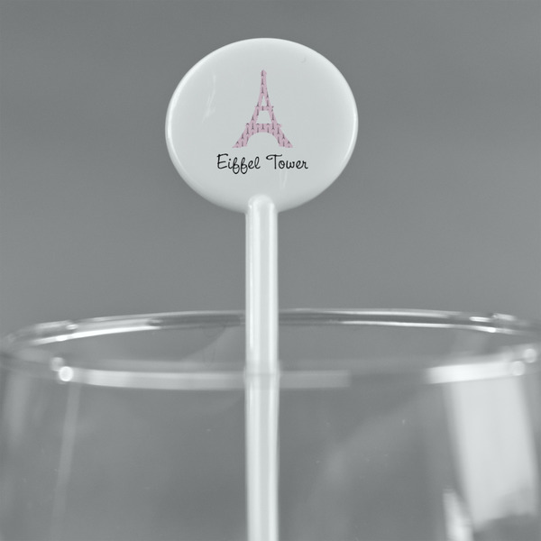 Eiffel Tower White Plastic 5.5" Stir Stick - Round - Main