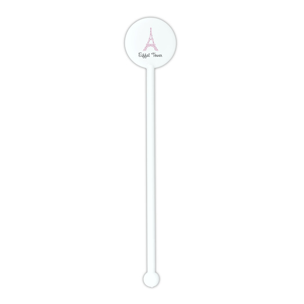 Eiffel Tower White Plastic 5.5" Stir Stick - Round - Single Stick
