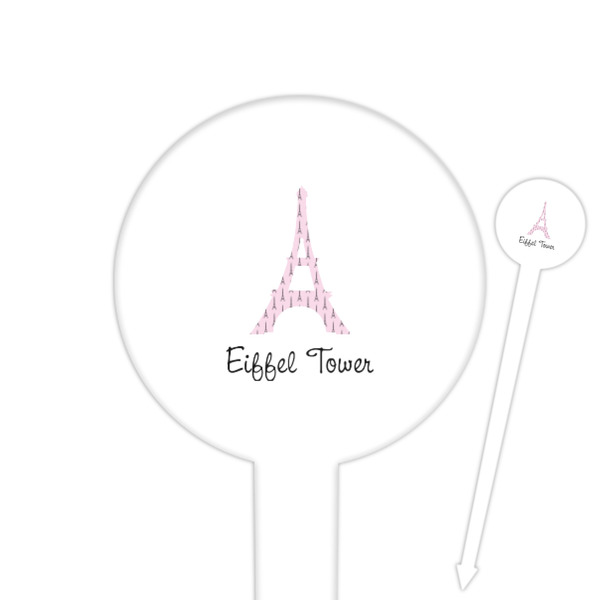 Custom Eiffel Tower Round Plastic Food Picks (Personalized)