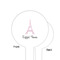 Eiffel Tower White Plastic 6" Food Pick - Round - Single Sided - Front & Back